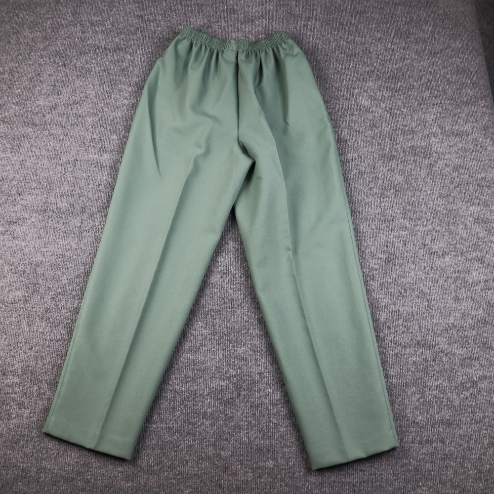 Alfred Dunner Pants Womens 6 Petite Green Elastic Waist Pull On Made USA Pockets - Picture 7 of 8